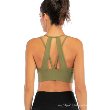 Soutien-gorge de sport yoga avec soutien-gorge à bretelles spaghetti